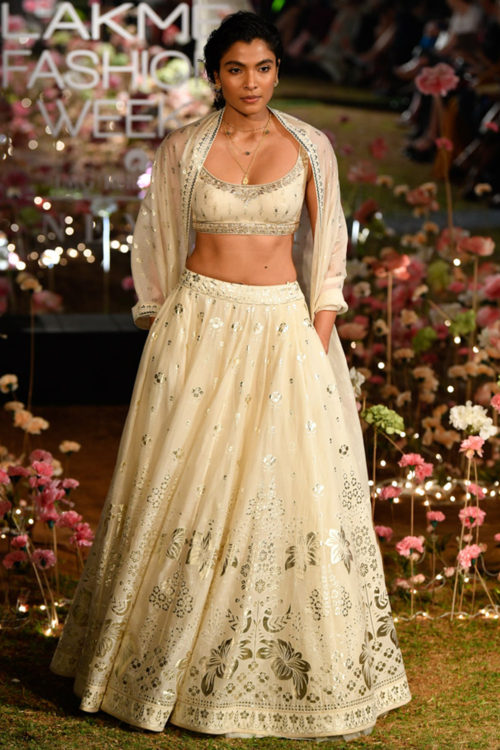 Ivory printed Anita Dongre lehenga from LFW 2020