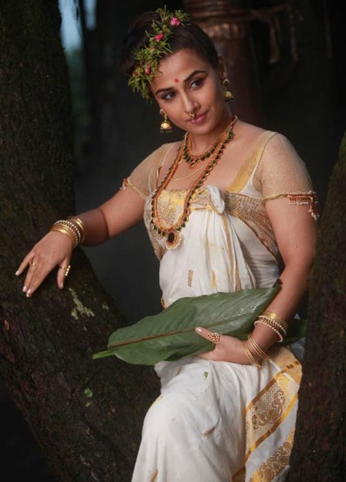 vidya balan in Namboothiri silk Kerala saree, 
