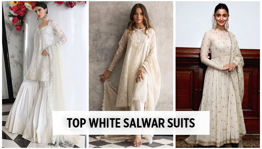 white salwar kameez,ethn ic white suits,white salwar suits