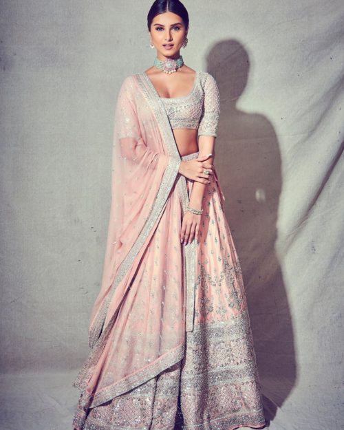 Anita Dongre blush pink lehenga