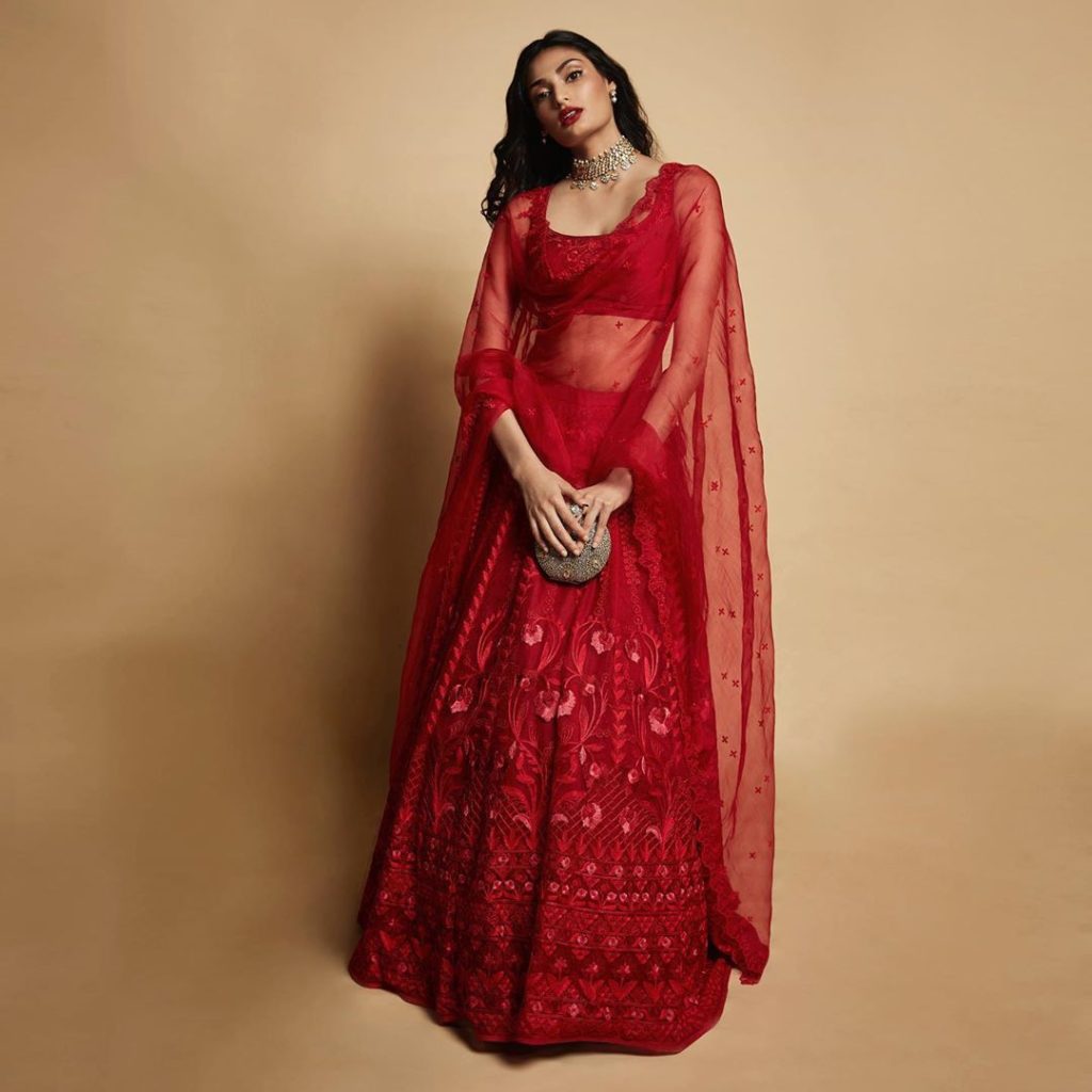 anita dongre red lehenga