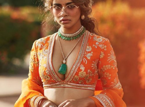 sabyasachi orange bridal lehenga