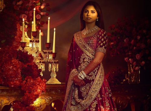 Isha ambani in sabyasachi lehenga