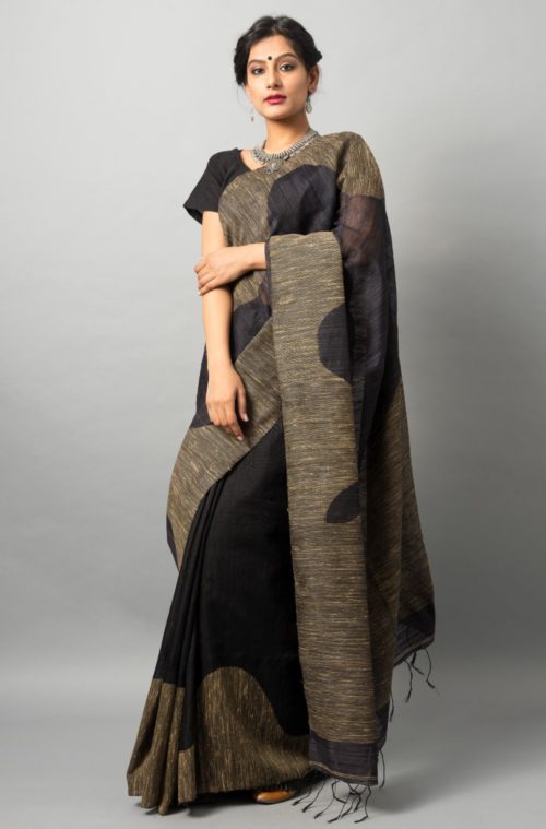 Maradaka silk (Matka silk) black saree kerala 