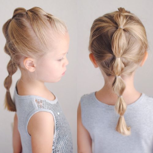 pony hop braid hairstyle for cute girl