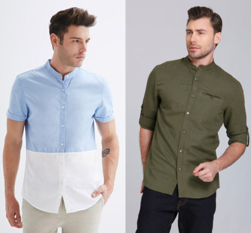 chinese collar shirts for men