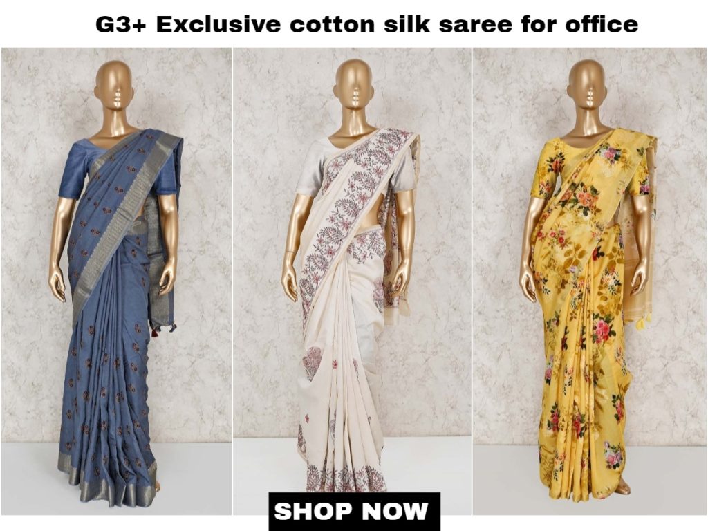 cotton silk saree for office, cotton saree for office 