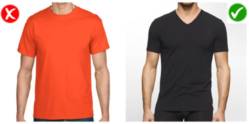 crew neck t-shirts to look taller for guys