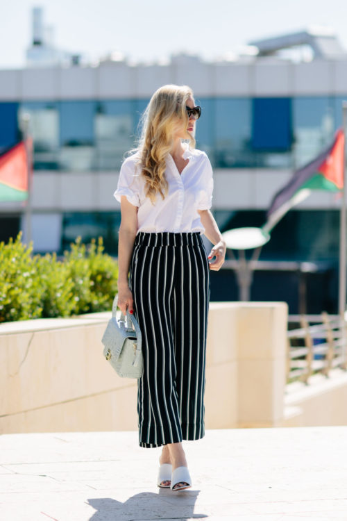 White shirt and culottes