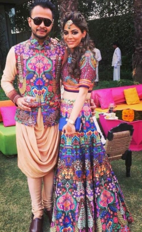 colourful matching outfits for couple