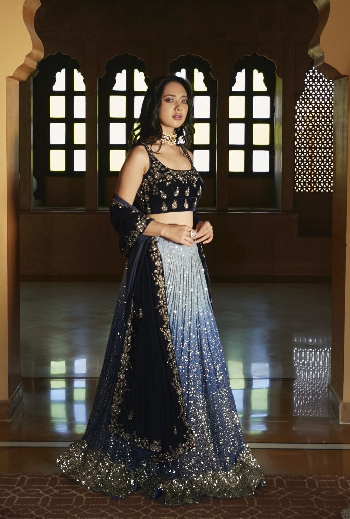 Blue Ombre Lehenga