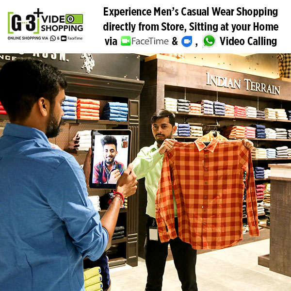 men's casual wear shopping via G3+ video call