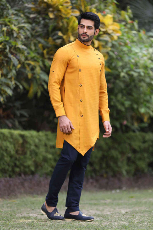 uneven hemline kurta for men