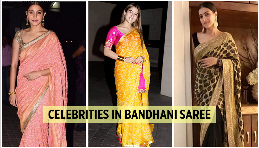 celebrities in bandhani sarees