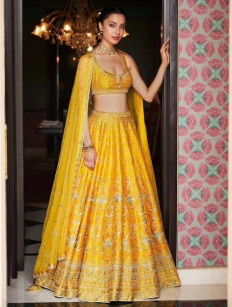 Yellow lehenga by Anita Dongre