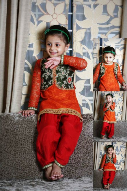 Jacket style punjabi salwar suit for girls