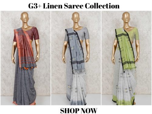 Designer linen saree