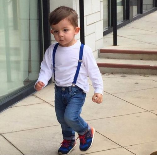 Little boy suspender with pants for a casual look