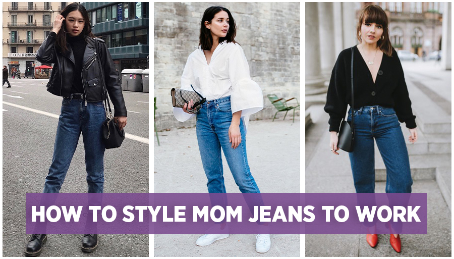 how to style mom jeans at work