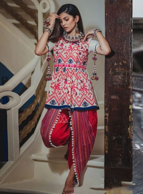 aline kurti with dhoti pants