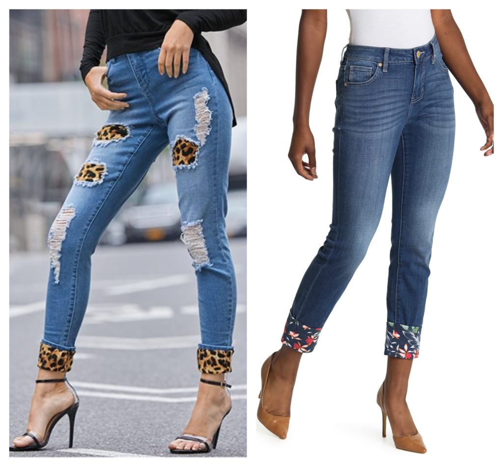 prints on the cuffs of your jeans