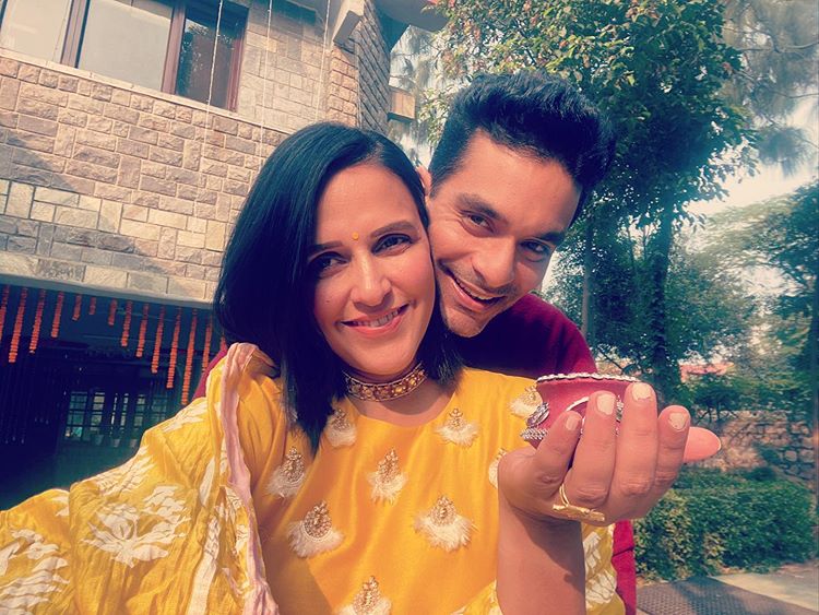 neha dhupia and angad bedi for diwali 2020