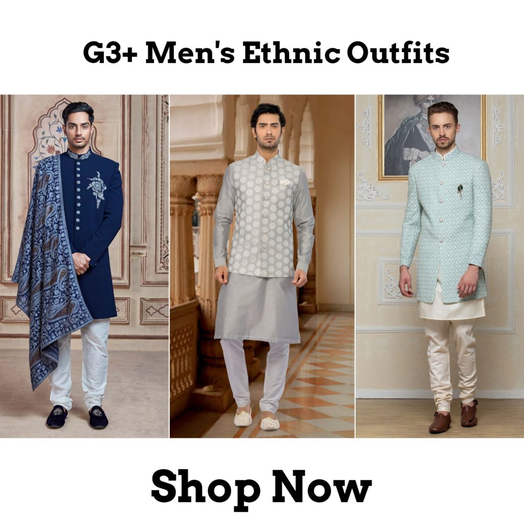 G3+ men's ethnic wear for wedding