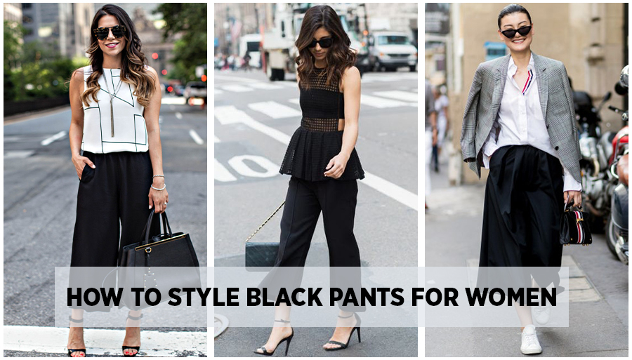 different ways to wear black pants for women