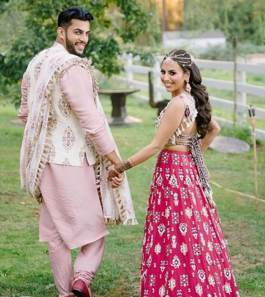 Mens mehendi outfit in pink with stole