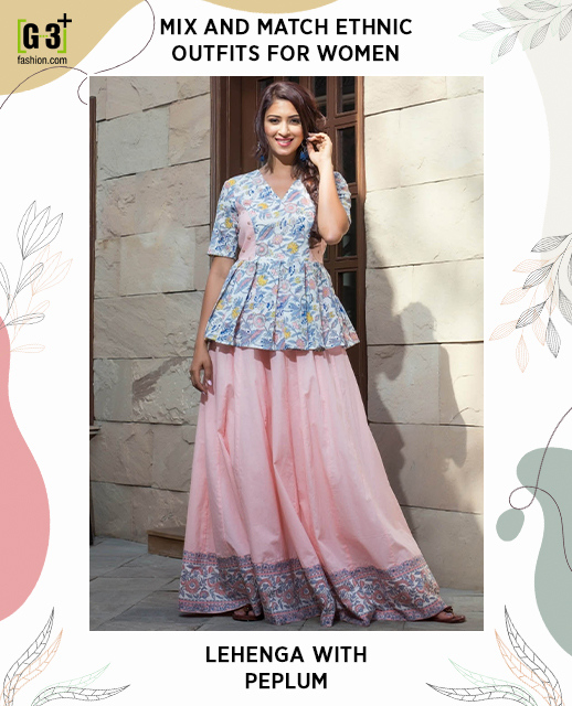 mix and match outfits ideas with peplum and lehenga