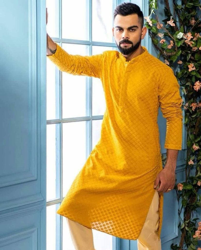 yellow kurta with white pakjama