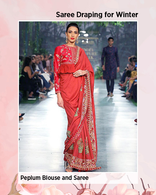 saree with peplum blouse