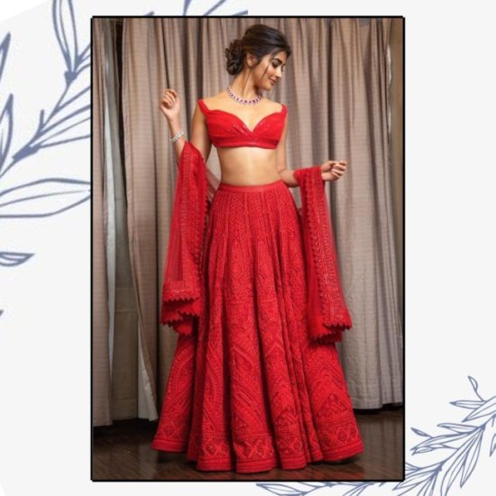 Women's Reception Outfit ideas, Red lehenga choli