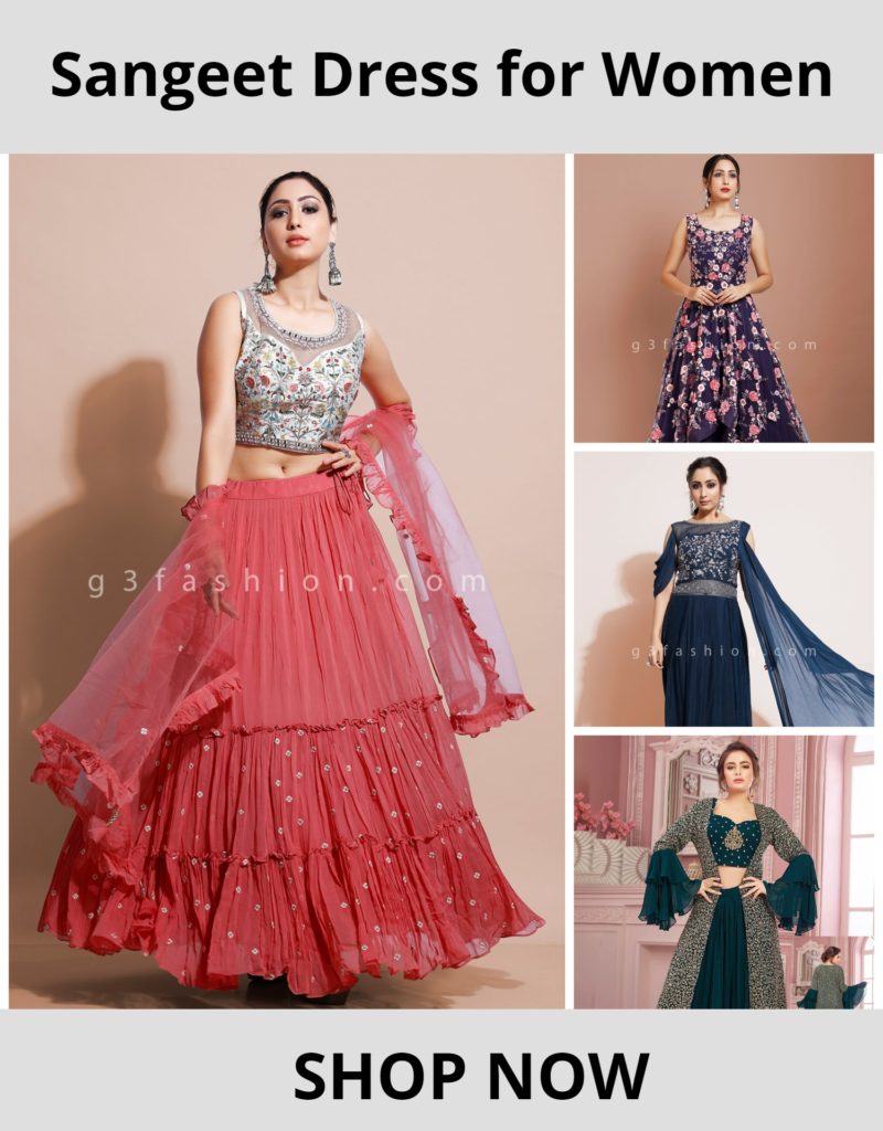 designer sangeet dress for women