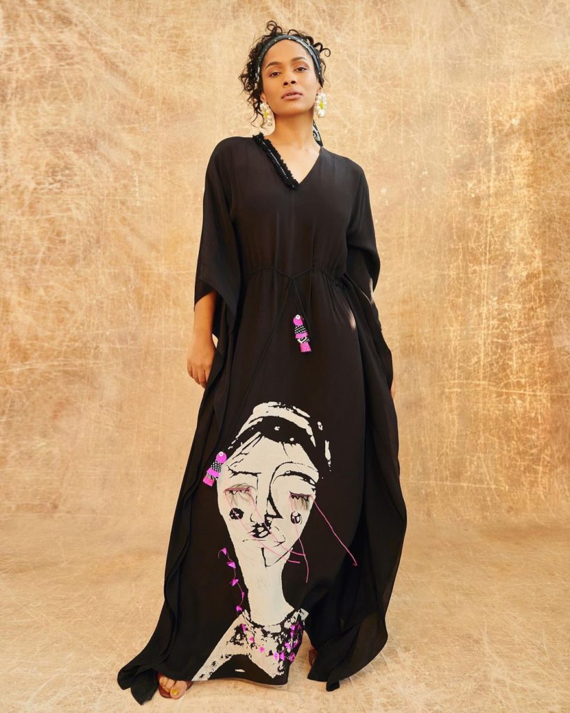 Masaba's black kaftan dress