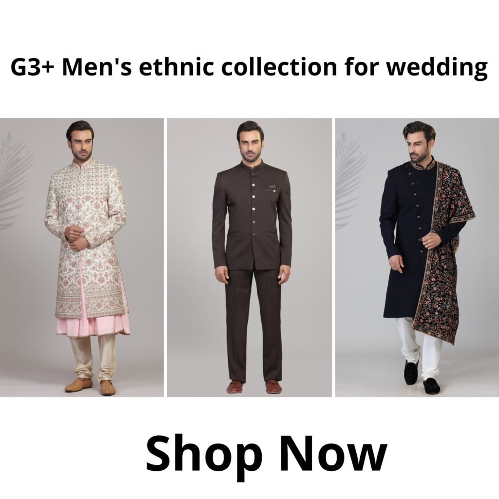 G3+ men's indian wedding wear collection