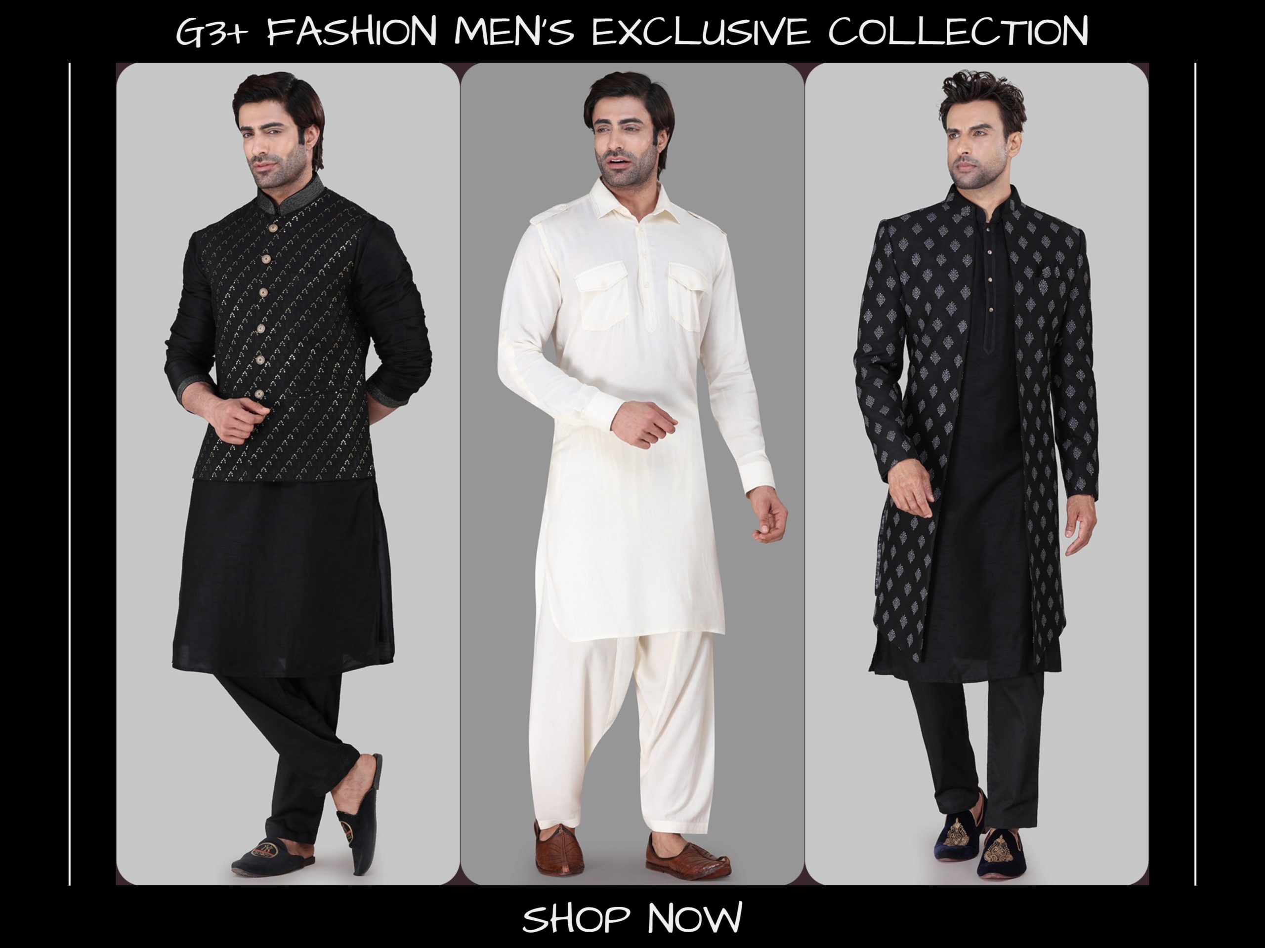 Mens kurta pyjama design, G3+ mens collection, Eid clothing ideas for men