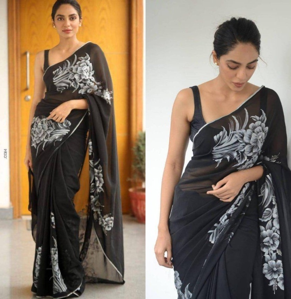 floral saree for party