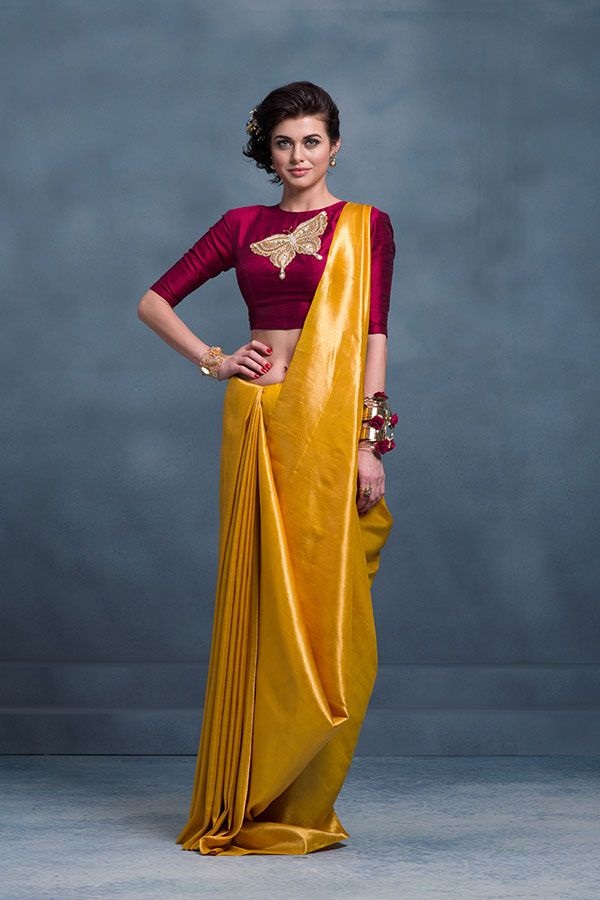 long cowl saree drape