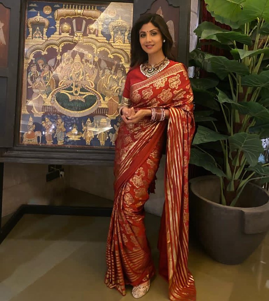 Shilpa Shetty in silk saree