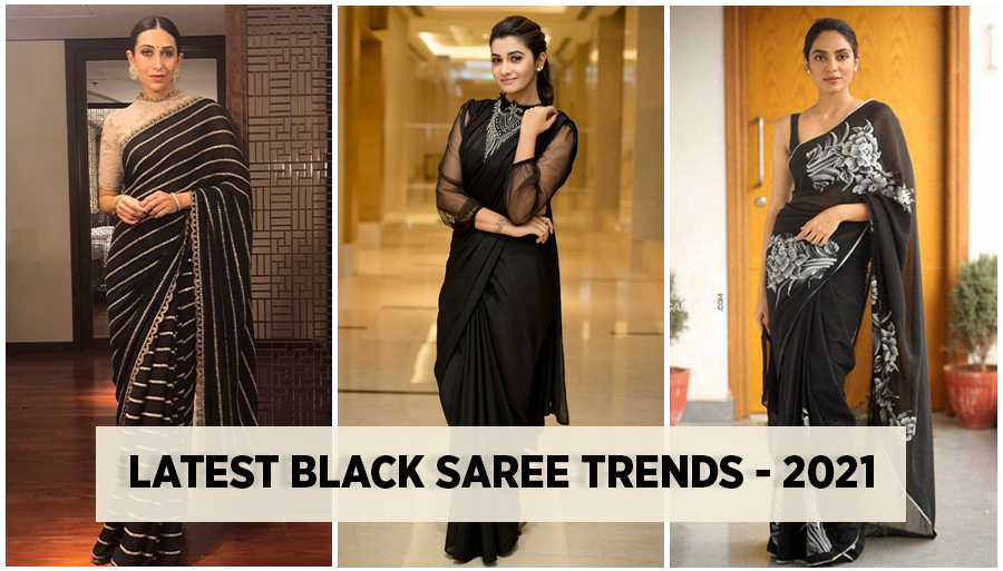 Latest black saree design
