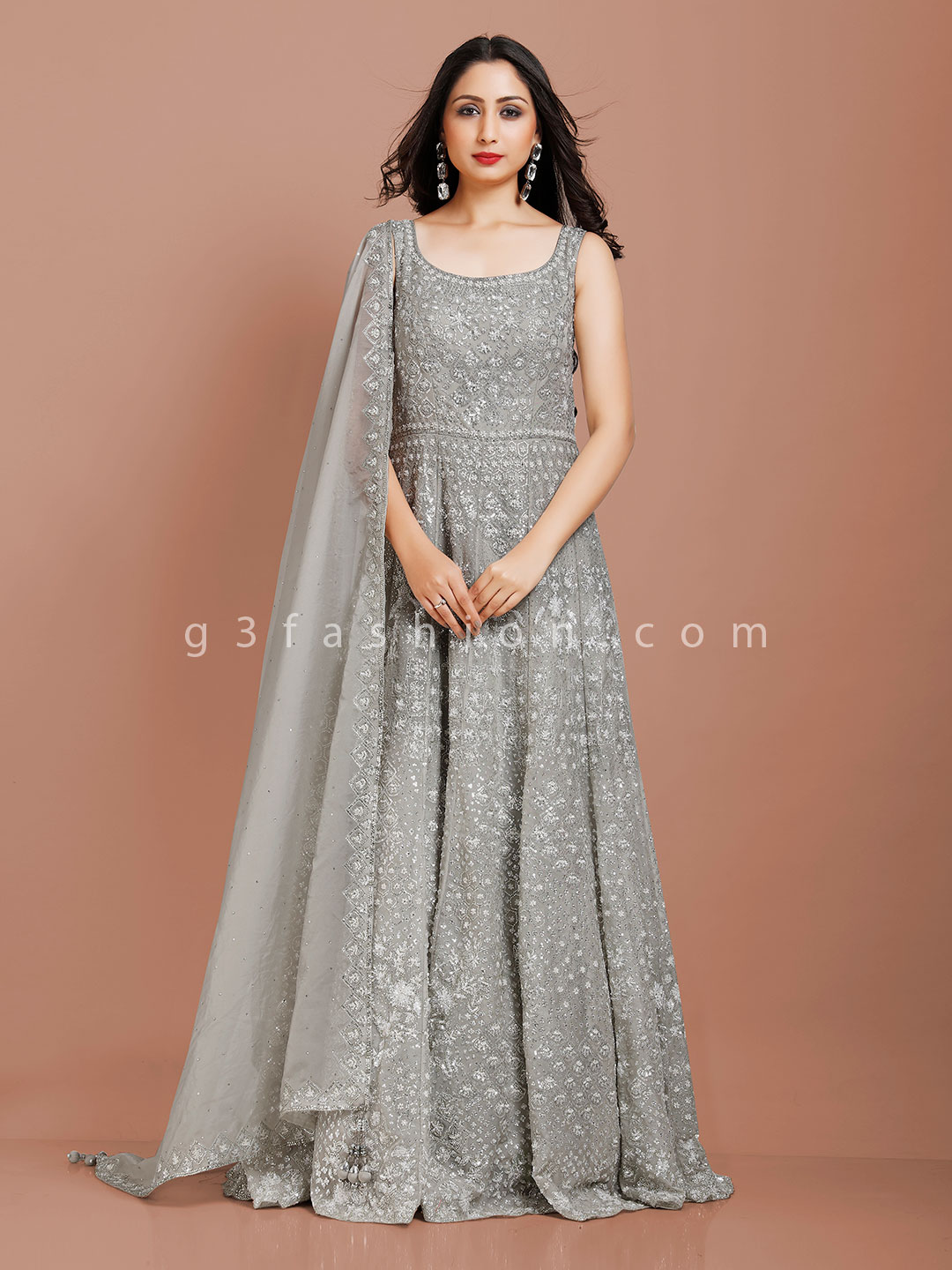 anarkali gown wedding guest outfit