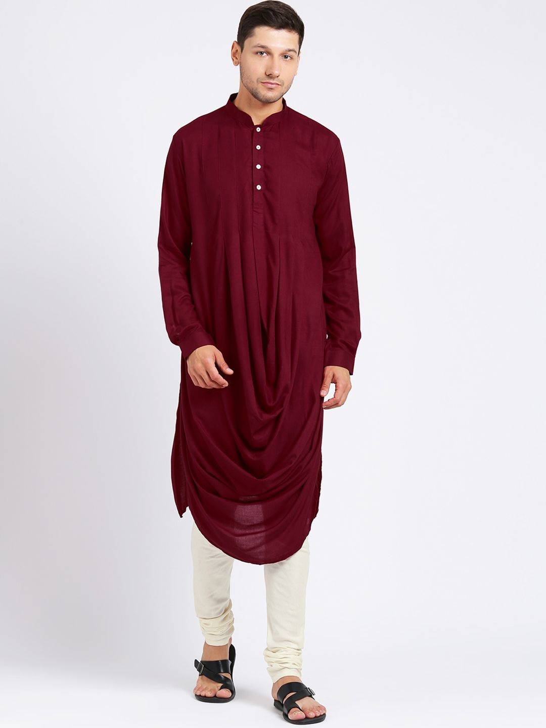 draped kurta set for men