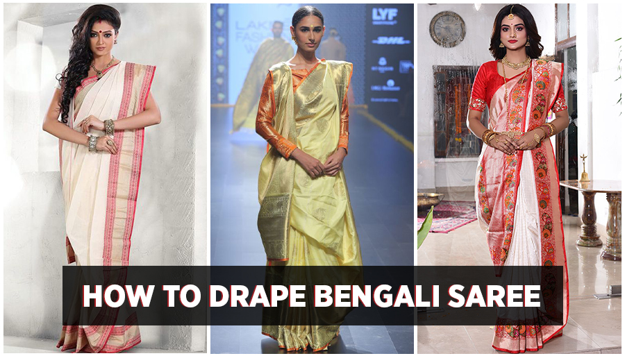 bengali saree drape