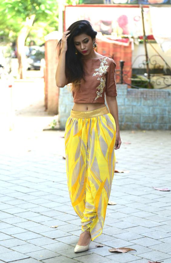 crop top and dhoti