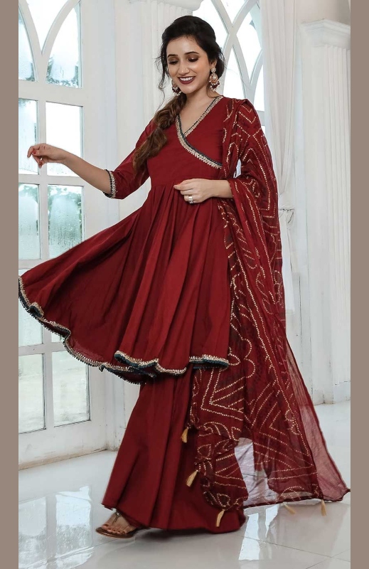 marron palazzo suit for wedding