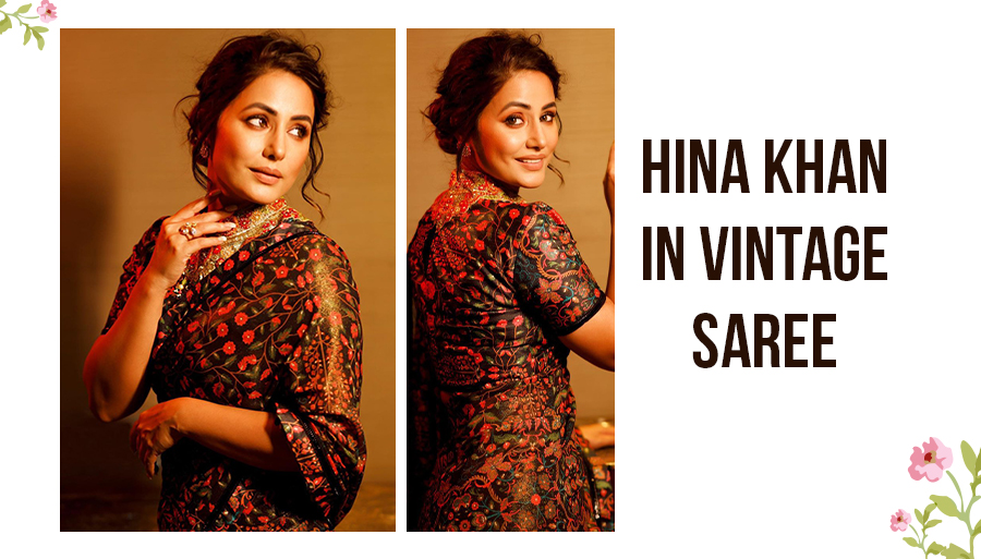 Hina Khan in Vintage Saree