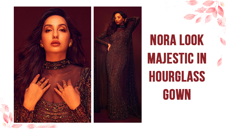 Nora in dark copper gown