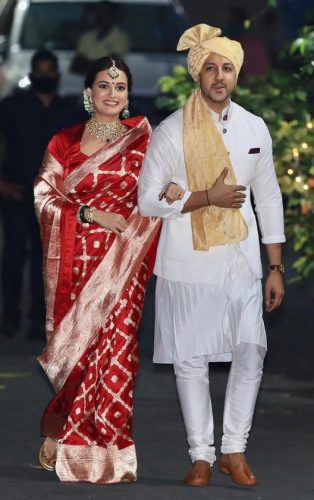Dia mirza in her wedding saree