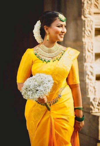 Yellow south indian sarees